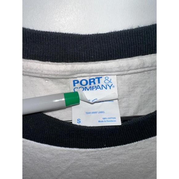 Vote for Pedro Short Sleeve Ringer T-Shirt Adult Small Port & Company White Tee - Picture 6 of 6